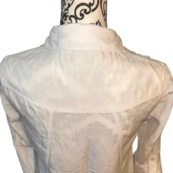 Thread + Supply Women's XS White Tailored Button-Up Long Sleeve Top - Picture 13 of 16